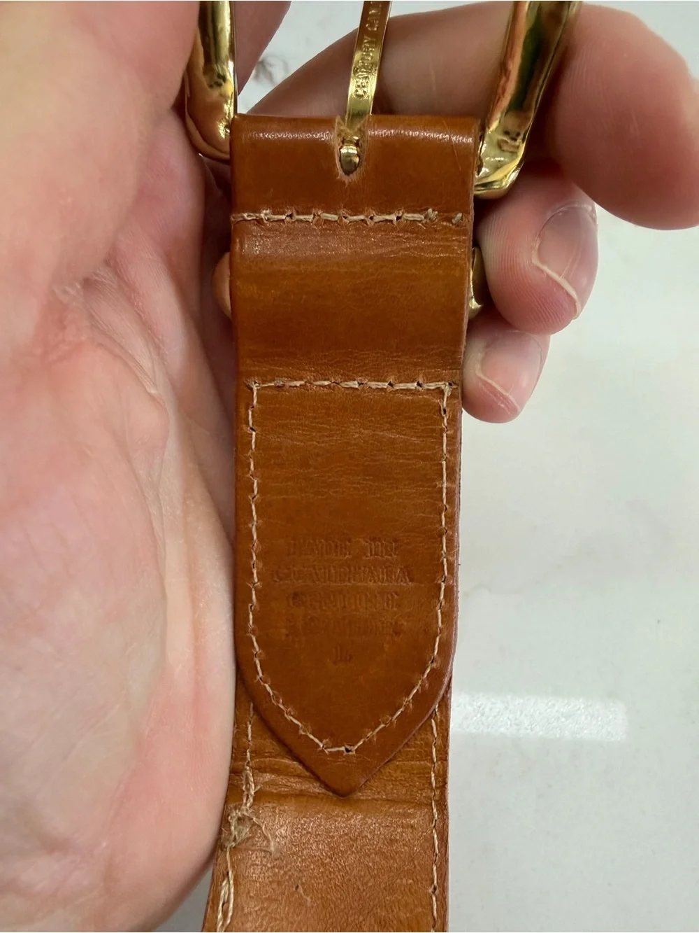 Womens Large Belt Genuine Leather Colorful Embroidered Inserts Brown
